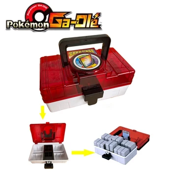Кутия за съхранение на Колекции Pokemon Ga ole Disks Ga ole Disks Аркадна Игра QR-карта с Голям капацитет пластмасова луксозна кутия за съхранение на детски подарък