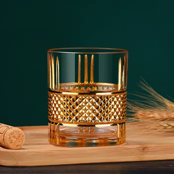 Луксозен чаша за уиски в европейски стил от пном пен с високо чувство за домашен уют, ръчно декориран майстор от златно стъкло xo strong glass