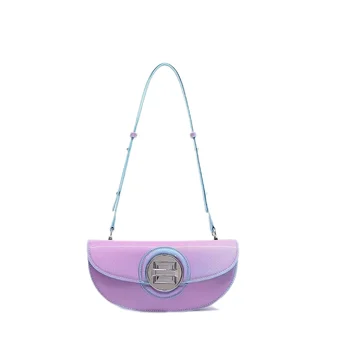Модерна чанта във формата на полумесец под мишниците, 2023 нови луксозни дамски чанти, 6Г градиент технология, чанта през рамо, чанти под мишниците за момичета