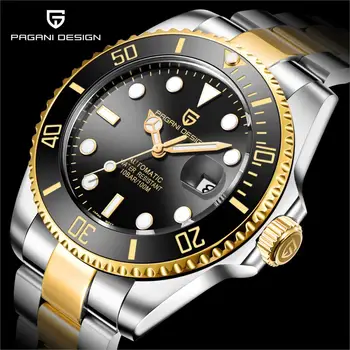 Мъжки часовник PAGANI, автоматични черен часовник, водоустойчив бизнес спортни механичен часовник на китката, дизайн от неръждаема стомана, марка, клас лукс