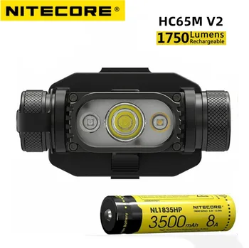 Налобный фенер NITECORE HC65M V2 Каска USB-C, С възможност за презареждане 1750 Лумена С помощта на светодиода Светлинен SST-40-W с батерия 18650 3500 mah