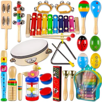 Нов детски ударни инструменти Образование творческо развитие на Дървена музикална ръка Обучение на деца детски играчки Монтесори Подарък Нова