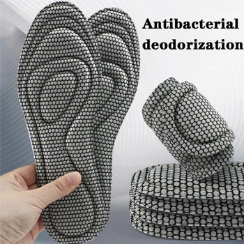 Ортопедични стелки от пяна с памет ефект 4D за обувки Антибактериална Нано дезодорация Впитывающая пот поставяне на Спортни обувки, маратонки