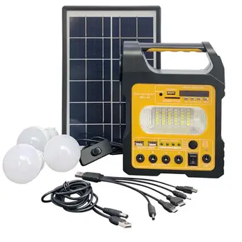 Преносим комплект генератор за аварийно осветление със слънчева енергия, малка домашна система, 6 W, слънчев панел, зарядно устройство USB с 3 топки, аварийно осветление