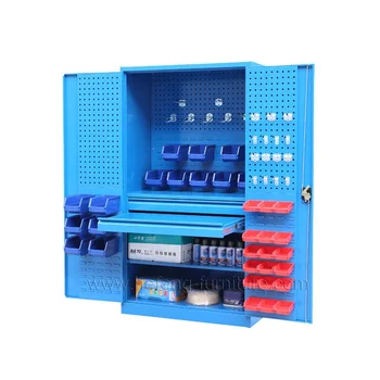 Промишлен син шкаф за съхранение на инструменти, шкаф за градински инструменти