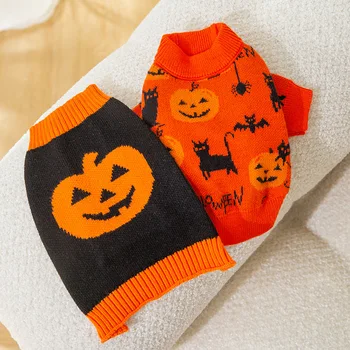 Пуловер за домашни любимци, есенно-зимно топло облекло, новост на Хелоуин костюми за малки кучета, вязаный вълна коте, кученце, празнична парти, Мопс