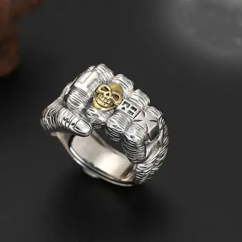 Реколта пръстени във формата на юмрук с черепа, за жени, мъже, модни бижута в стил хип-хоп, рок, подарочное пръстен, регулируема