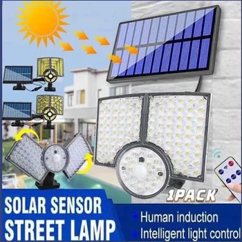 Слънчевата Светлина Открит Супер Ярък Сензор за Движение на Слънчевата Силна Мощност на LED Градински монтиран на стената Лампа, IP65 Водоустойчив С 3 Режима на Работа