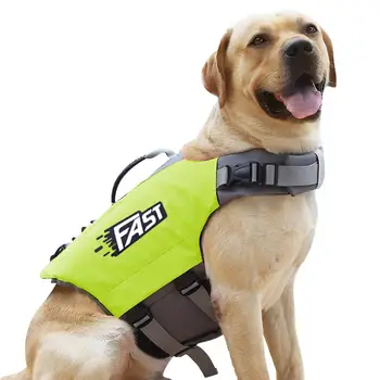 Спасителна жилетка за домашни кучета, регулируем размер, плувен жилетка от плат Оксфорд със спасителна дръжка, аксесоари за плуване
