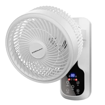 Стенен вентилатор за циркулация на въздуха Кухня, баня Електрически вентилатор за охлаждане без перфораций интелигентен глас Широка корона за разклащане
