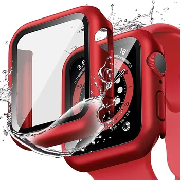 Стъкло + Матово покритие за часа на Apple Watch Case 45 мм 41 мм 44 мм 40 мм 42 мм 38 мм Броня + Защитно фолио за екрана iWatch Серия SE 8 7 6 5 4 3