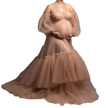 Уникални рокли за абитуриентски бал, цвят шампанско, халати за фотосесия или душата на детето, обичай халати за бременните, новородените, пухкава хавлия на няколко нива