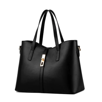 Чанта MONNET CAUTHY Ново записване, лаконичная модни практически однотонная черна офис женствена чанта