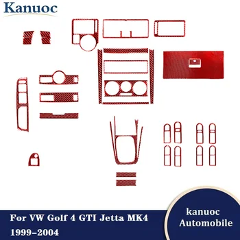 Червен стикер от въглеродни влакна за Volkswagen Golf 4 GTI Jetta MK4 1999 2000 2001 2002 2003 2004 Декоративни аксесоари за интериора на колата