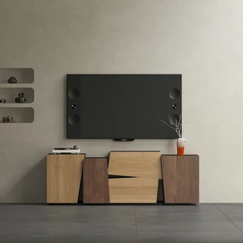Шкаф за телевизор от масивно дърво, тиха подова поставка за телевизор в кремовом стил в дневната, лесен шкафче, гардероб за антре в стила на античността