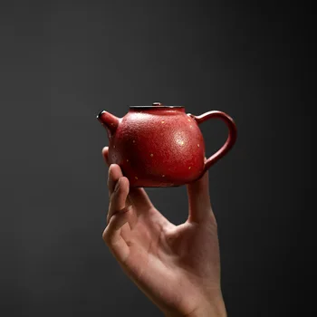 Японски чайник ръчно изработени със златно покритие, чай комплект за кунг-фу, керамичен чайник, традиционен чайник за чай 200 мл