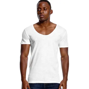 № 2 A1272 Приталенная тениска с къс ръкав за мъже, стрейчевые V-образна тениска с дълбоко деколте, модерна мъжка тениска с невидима Ежедневни години